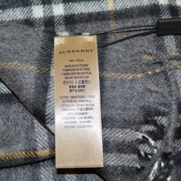 NWT BURBERRY VINTAGE CHECK CASHMERE SCARF - Picture 4 of 6